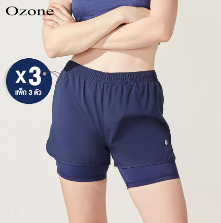 SF64-OZONE SHORT PANT เซ็ทสุดคุ้ม ชุดออกกำลังกาย กางเกงขาสั้น เซ็ท 3 ตัว สีกรม รุ่น WP2001 เสื้อกีฬาหญิง