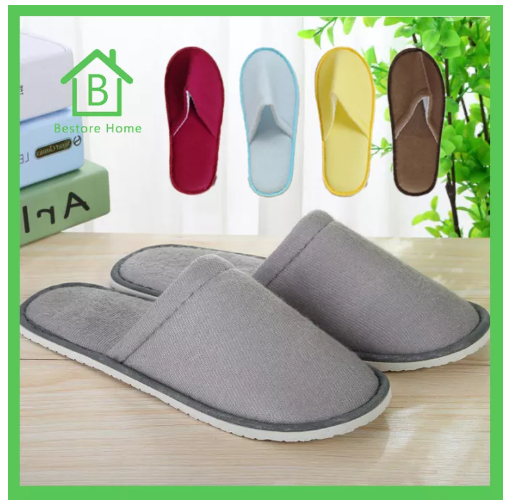 UTI85-BestoreHome รองเท้าใส่ในบ้าน รองเท้าแตะสลิปเปอร์ รองเท้าใส่ในบ้าน ผ้าบางระบายอากาศได้ดี มี 6 สีให้เลือก
