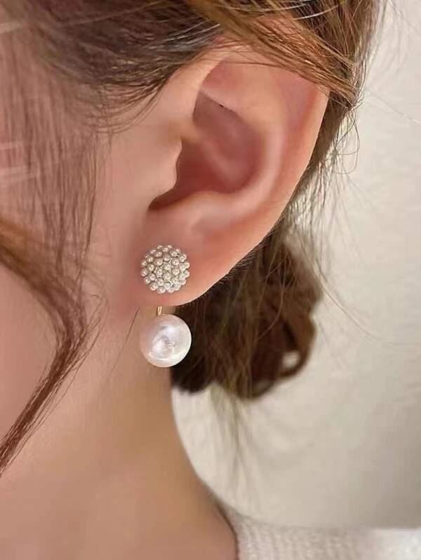 แจ็กเก็ตต่างหู（Earring Jackets） พลอยเทียมและไข่มุกเทียม e-95